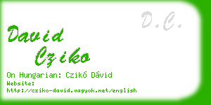 david cziko business card